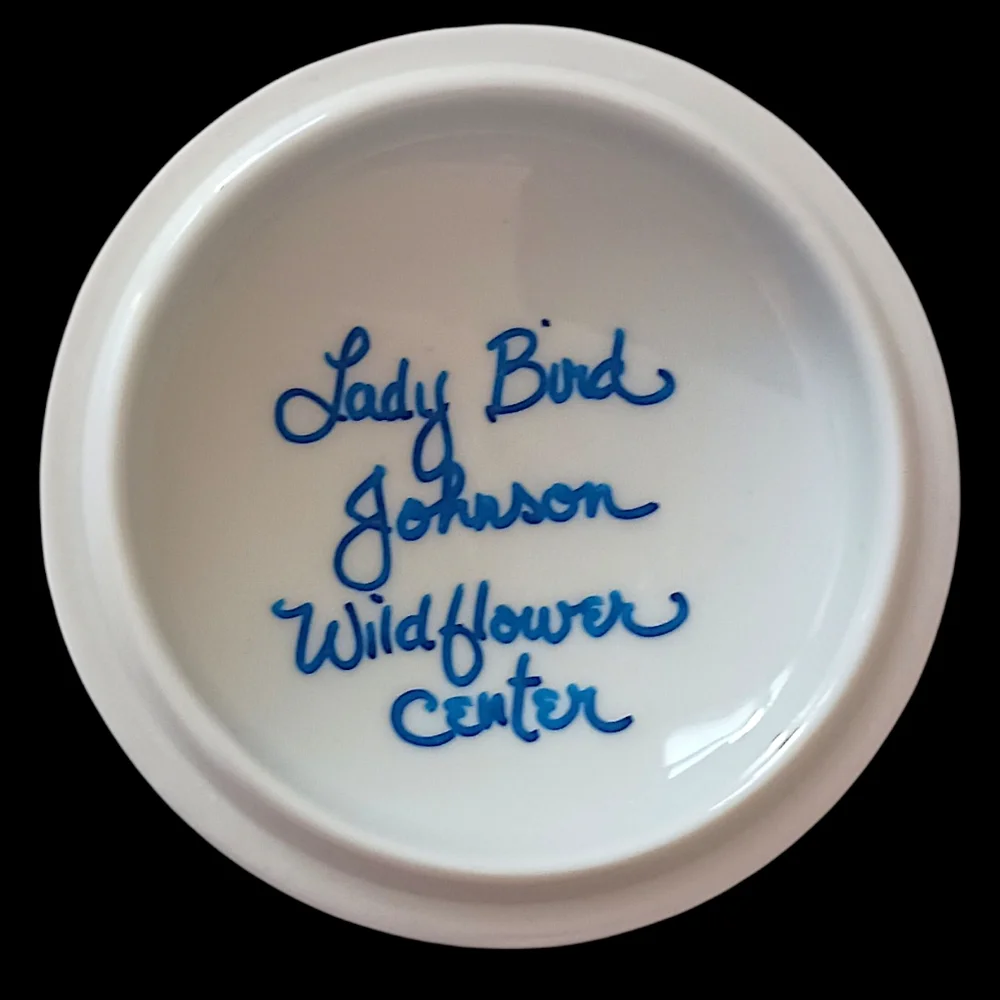 Vintage Hand Painted Floral Trinket Dish Box Lidded‎ Porcelain Lady Bird Johnson